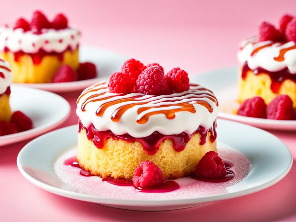 malinowa chmurka na biszkoptach