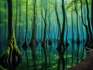 zatopiony las koło czołpina